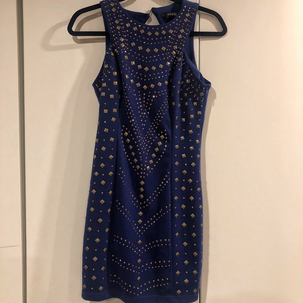 Cobalt Blue & Gold Studded Mini